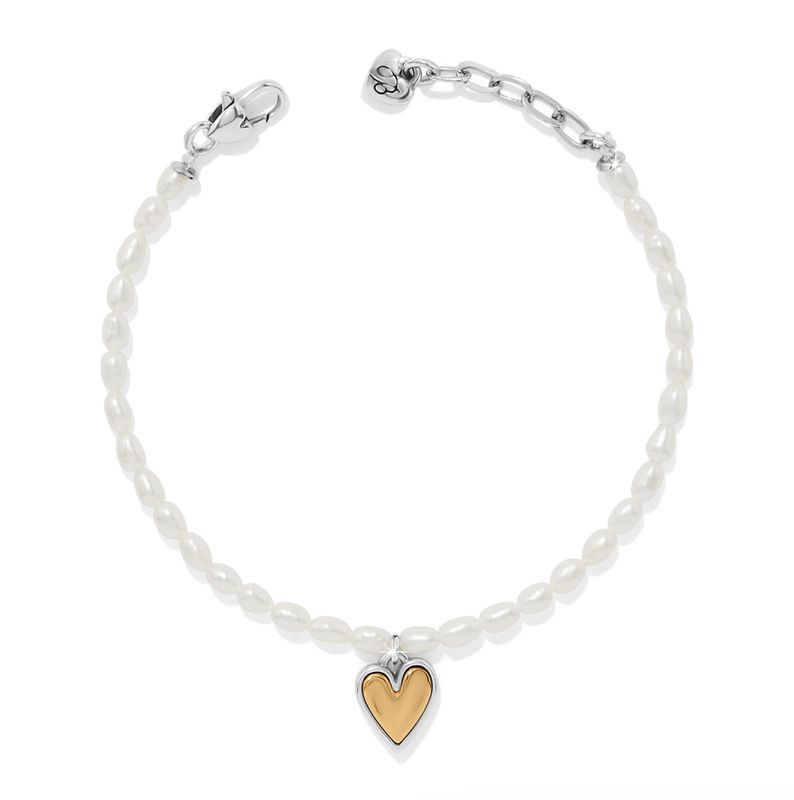 Cascade Embrace Pearl Heart Bracelet