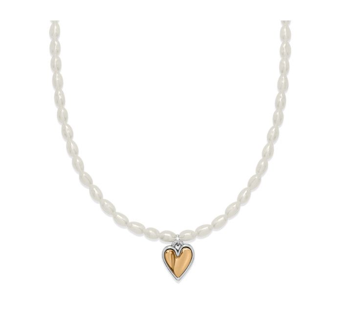 Brighton Cascade Embrace Pearl Heart Necklace featuring shimmering details, available at our Poughkeepsie NY boutique
