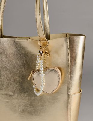 Heart Pouch Bag Charm Key Ring