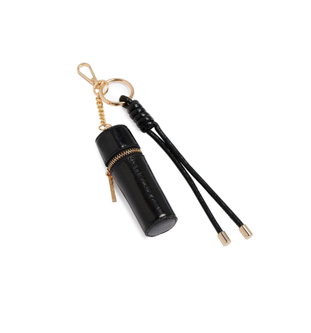 Lipstick Holder Bag Charm Key Ring, Color: Black