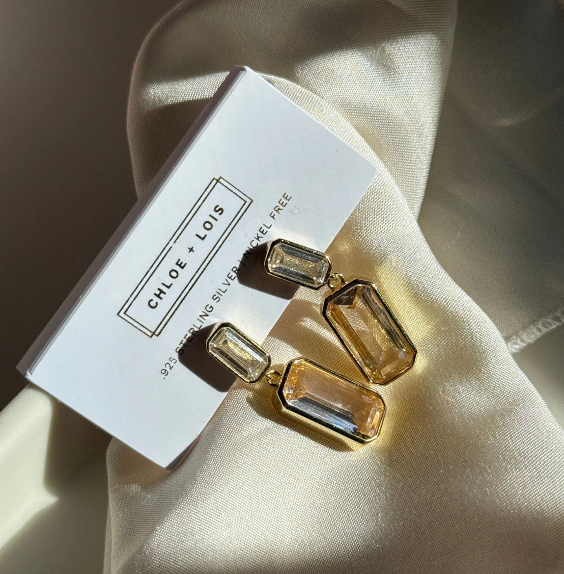 Radiant Drop Earrings, Color: Gold
