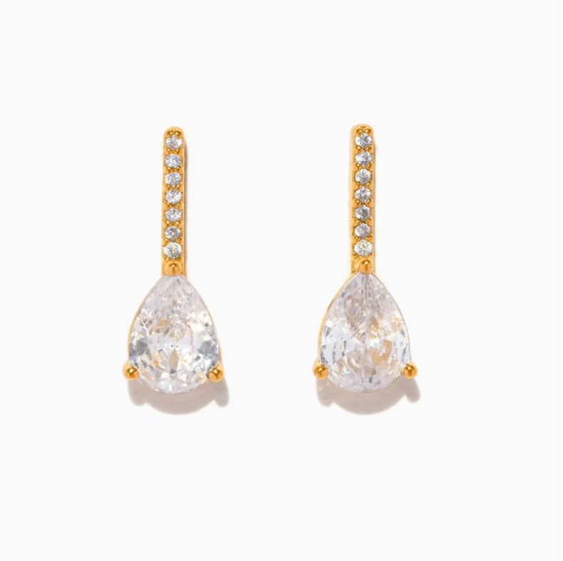 Cape May Pear Studs, Color: Gold