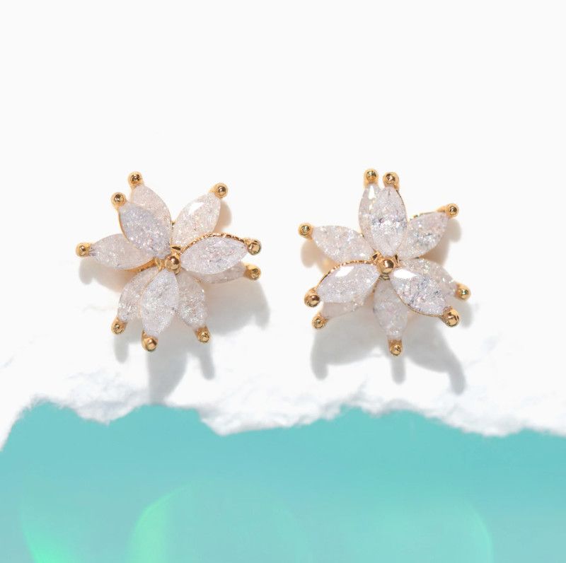 Fairest Floral Studs, Color: Gold