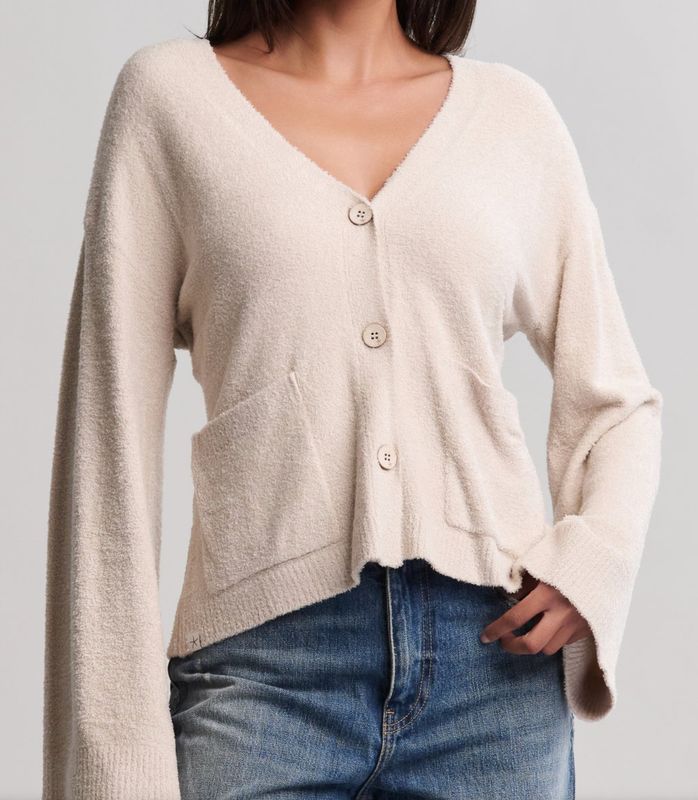 CozyChic Lite® Wide Sleeve Button Front Cardigan