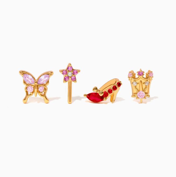 Wicked Earring Sets, Style: Glinda the Good Witch Stud Set, Color: Gold