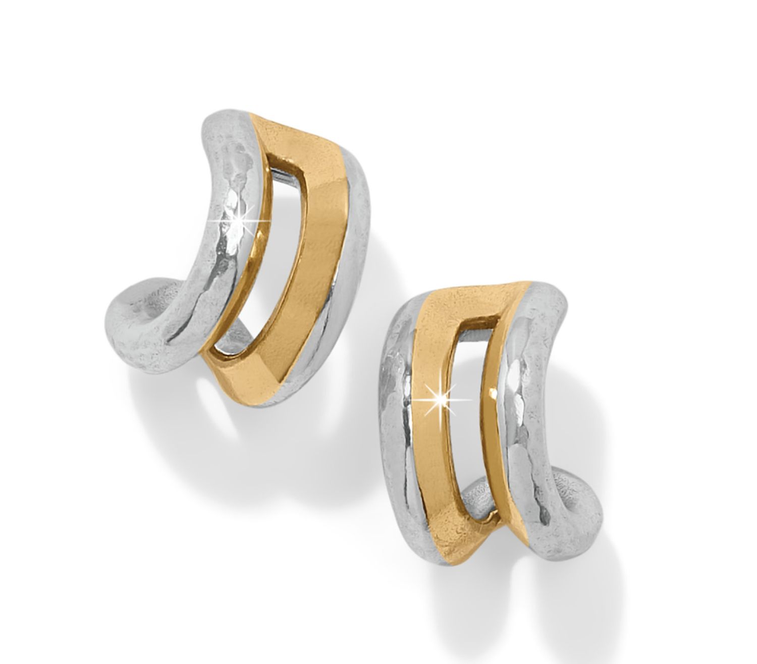 Brighton Medici Hoop Earrings with polished two-tone finish and classic hoop design, available in Poughkeepsie NY