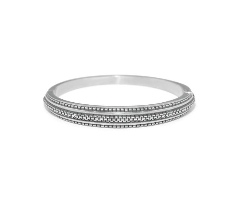 Ferrara Scala Hinged Bangle, Color: Silver