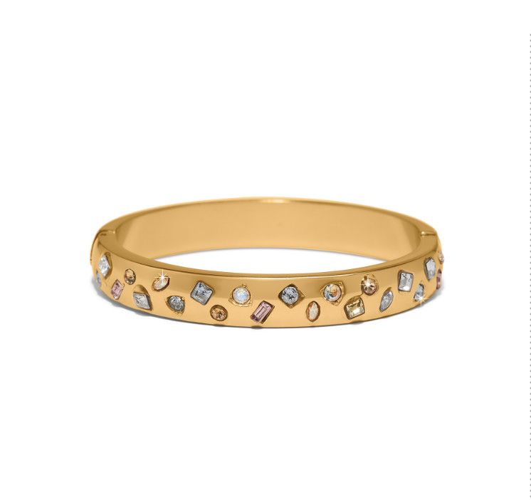 B Radiant Hinged Bangle, Color: Gold