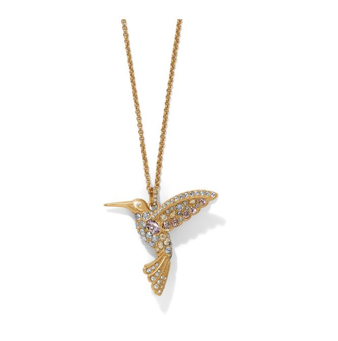 Trust Your Journey Hummingbird Necklace, Color: Gold