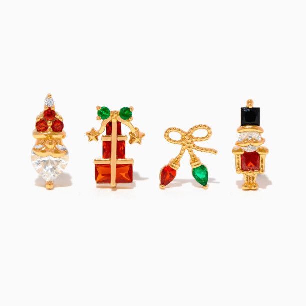 Santa’s Faves Stud Set, Color: Gold