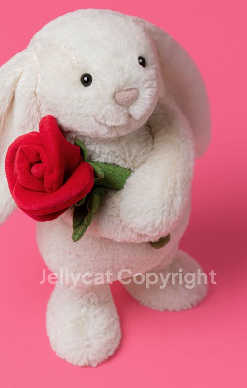 Cream Bunny with Rose