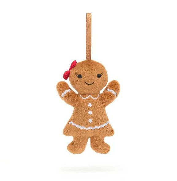 Festive Folly Gingerbread Ruby Ornaments