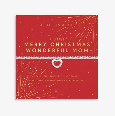 Silver Merry Christmas Wonderful Mom Bracelet