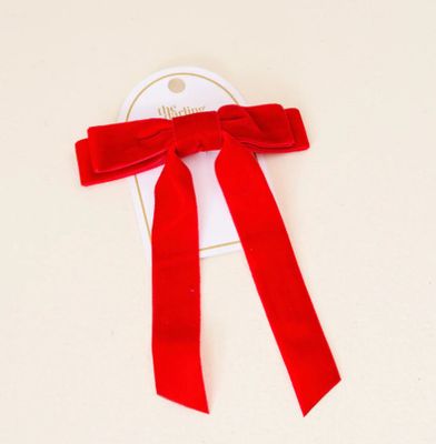Velvet Red Hair Bow