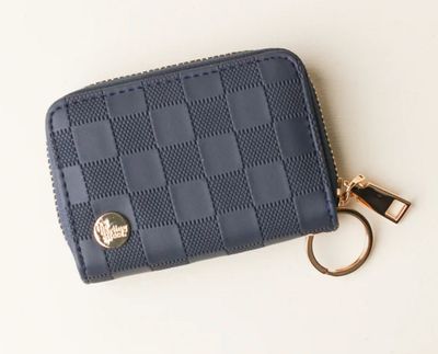 Navy Zip Around Wallet