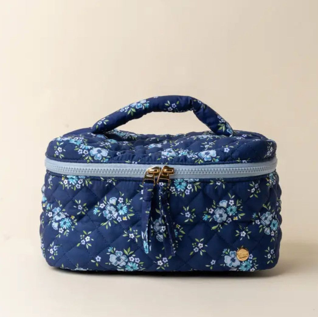 Endless Daydream Navy Glam &amp; Go Quilted Cosmetic Bag