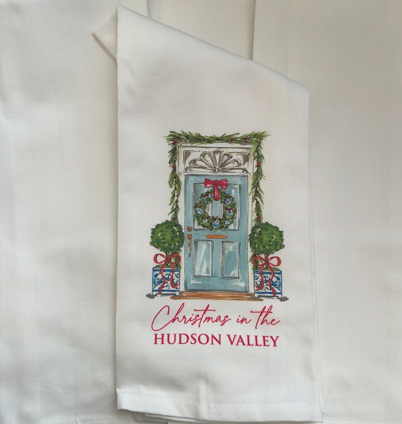 Christmas in The Hudson Valley Front Door Tea Towels