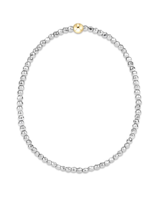 EXTENDS Silver Faceted Hematite 2mm Bead Bracelet