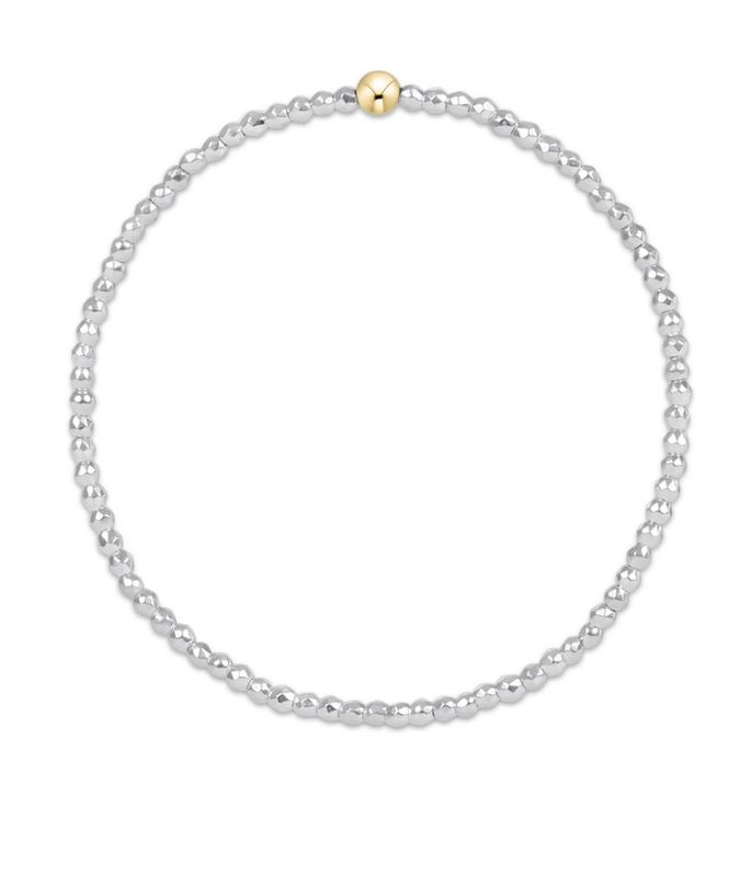 eNewton EXTENDS bright silver faceted hematite 2mm bead bracelet with shiny silver-tone beads and flexible stretch design