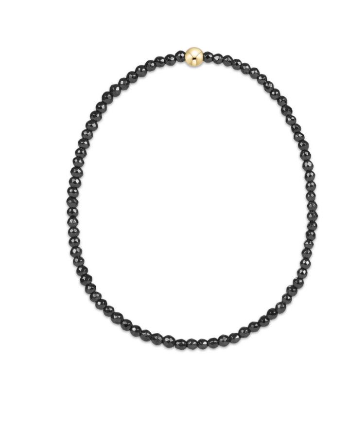 EXTENDS Faceted Hematite 2mm Bead Bracelet