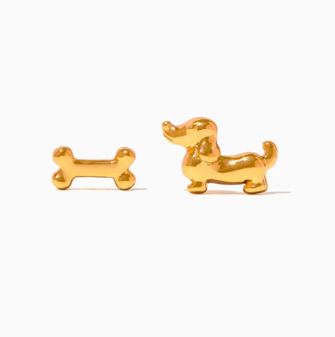 Teeny Tiny Bone Appétit Gold Studs