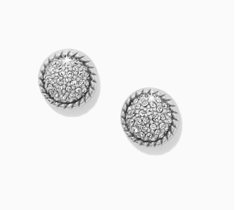 Brighton Silver Illumina Celeste Dome Post Earrings with polished silver-tone finish, at our Poughkeepsie NY Boutique