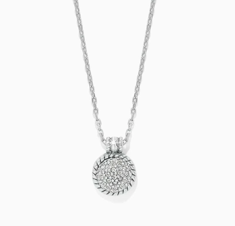 Brighton Silver Illumina Celeste Dome Necklace with polished silver-tone dome pendant, at our Poughkeepsie NY Boutique