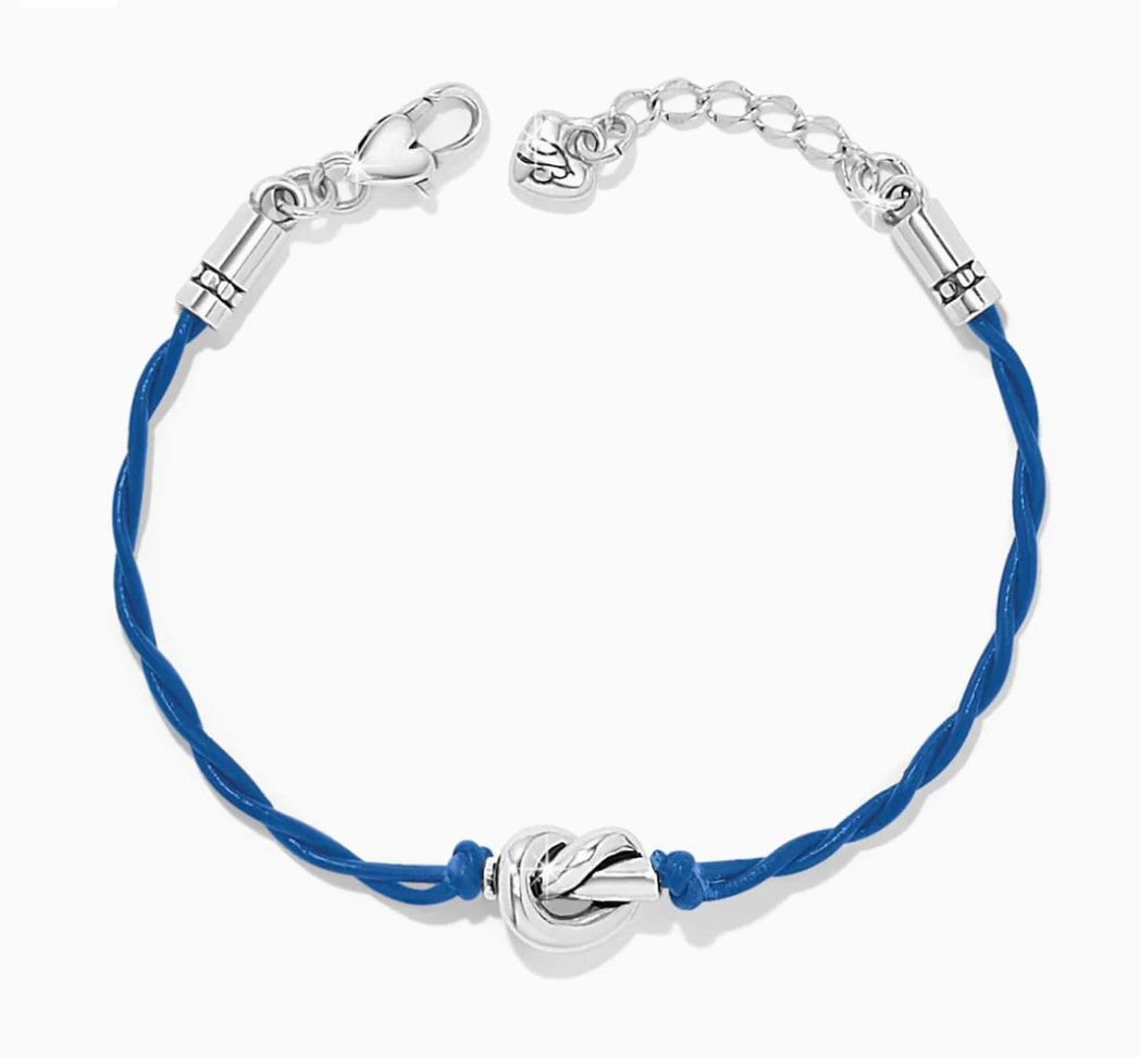 Navy Interlok Single Knot Leather Bracelet