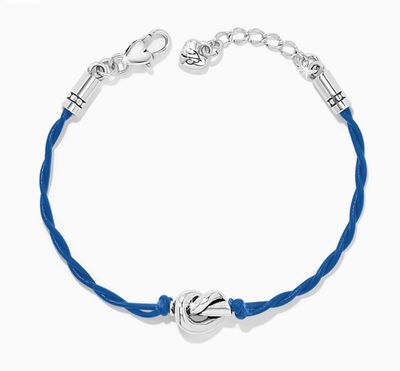 Navy Interlok Single Knot Leather Bracelet