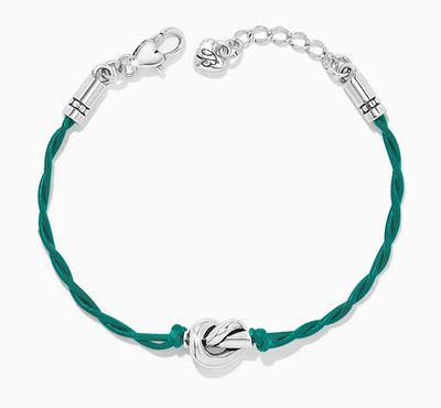 Green Interlok Single Knot Leather Bracelet