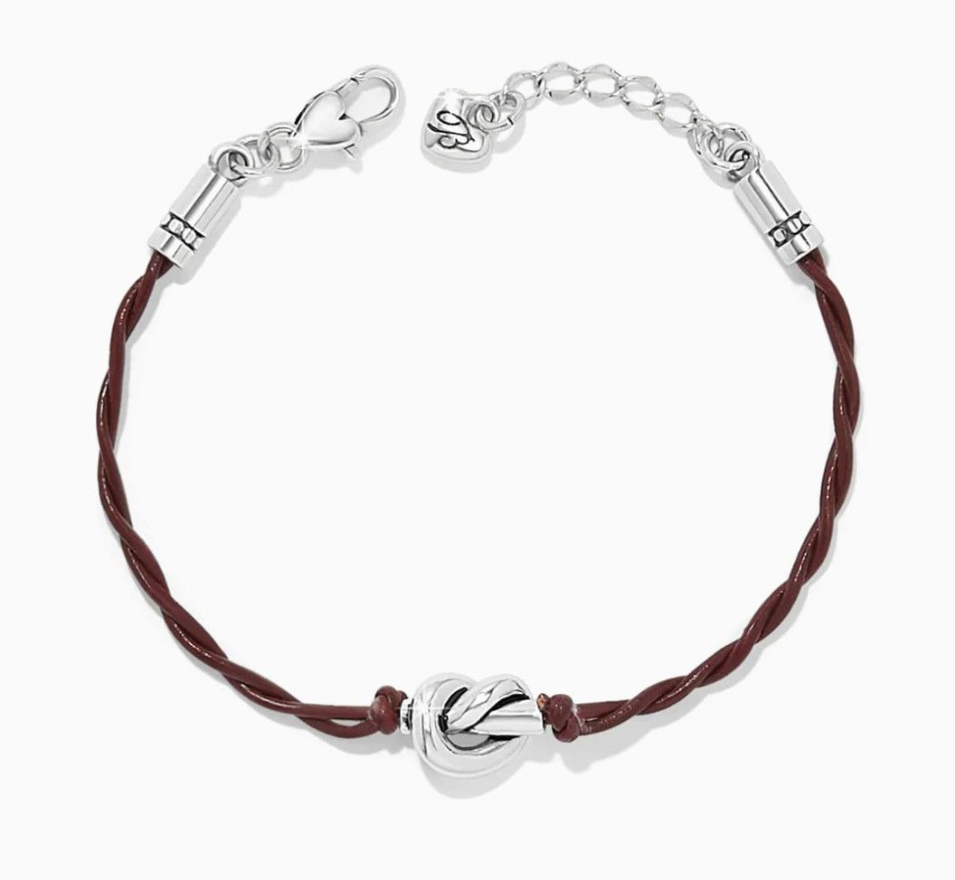 Brighton Chili Pepper Interlok Single Knot Leather Bracelet featuring braided leather and polished hardware