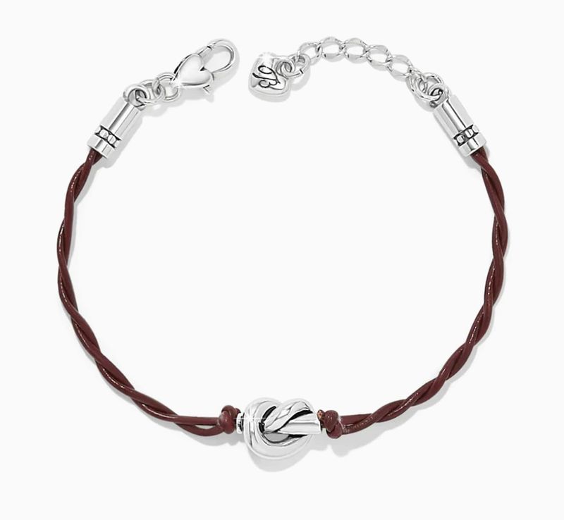 Brighton Chili Pepper Interlok Single Knot Leather Bracelet featuring braided leather and polished hardware