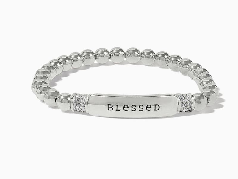 Brighton Meridian Blessed Petite Stretch Silver Bracelet with polished silver-tone finish and flexible design