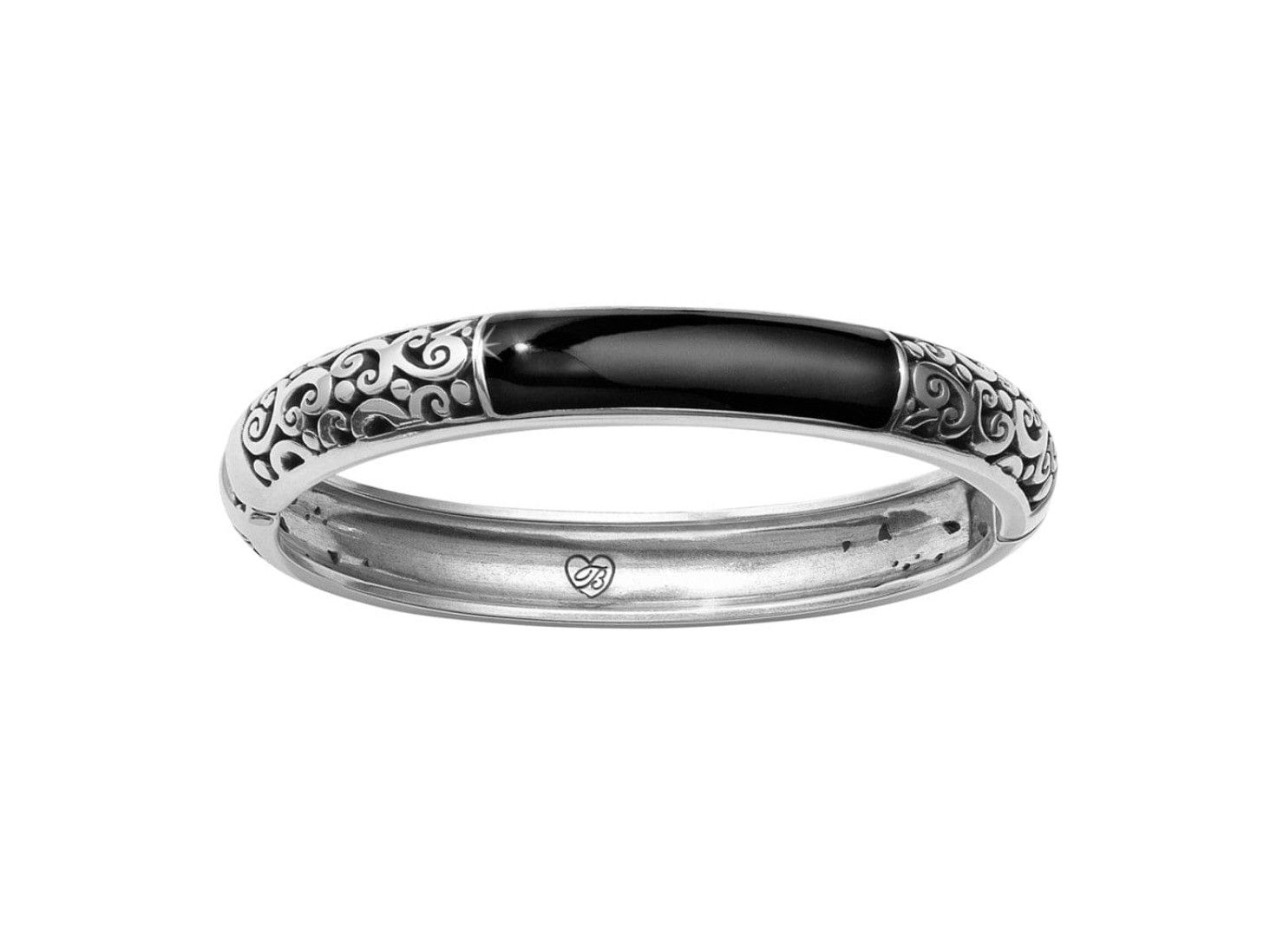 Catania Hinged Bangle Silver-Black
