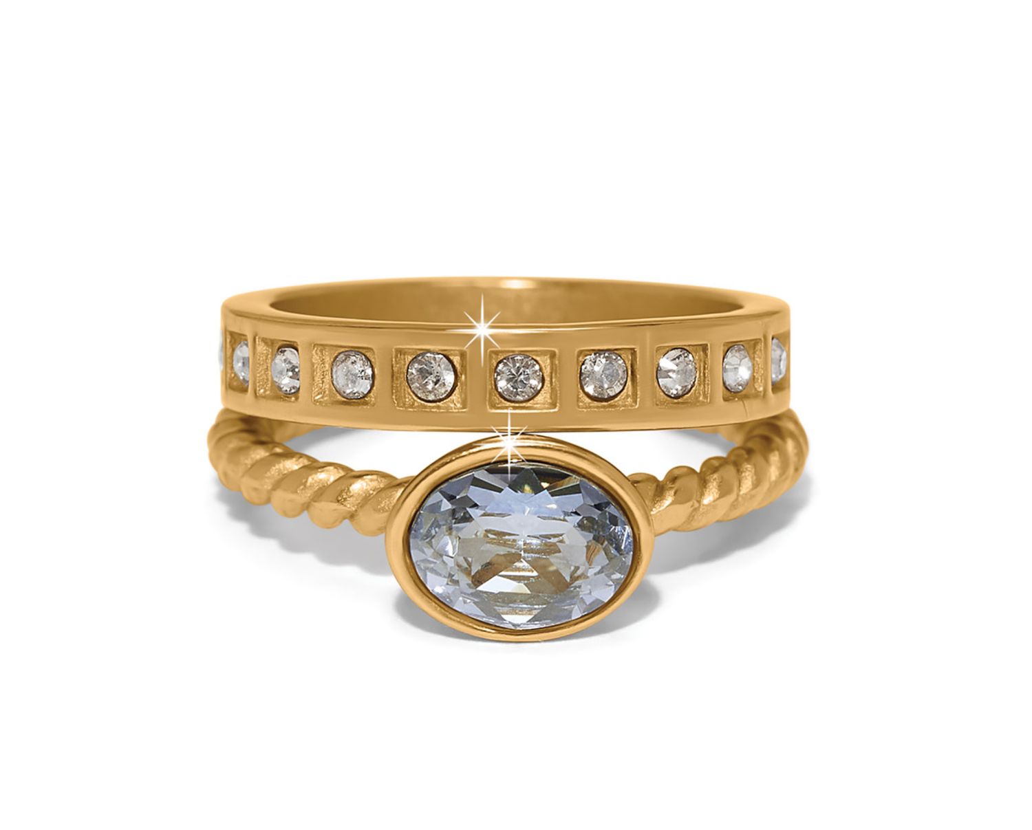 Gold Love Knows Duo Rings, Size: 6