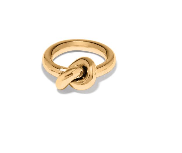Gold Interlok Single Knot Ring, Size: 5