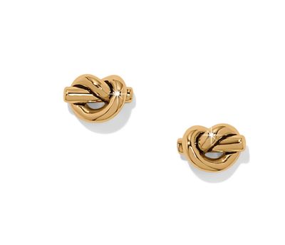 Gold Interlok Single Knot Mini Earrings