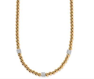 Gold Meridian Petite Beads Station Necklace