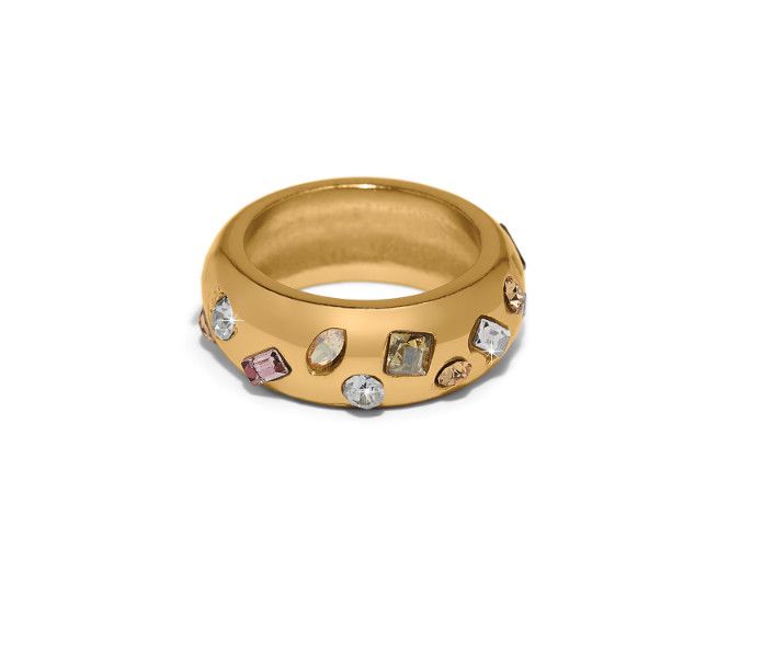Brighton Gold B Radiant Ring with polished gold-tone finish and classic design, perfect for everyday wear, available in Pough