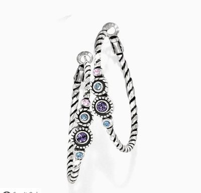 JE7642 Sil/Tanz Halo Hoop Earring JE7642