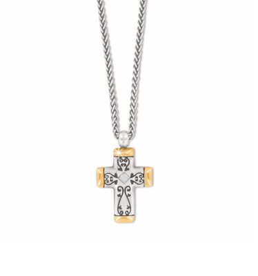 Silver &amp; Gold Venezia Petite Cross Necklace