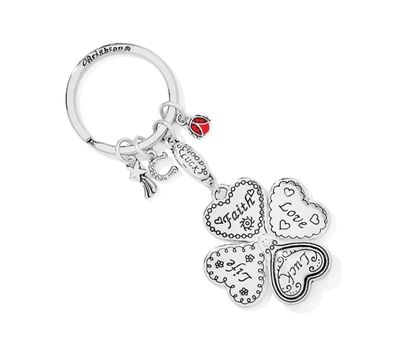 Lucky Clover Heart Key Fob