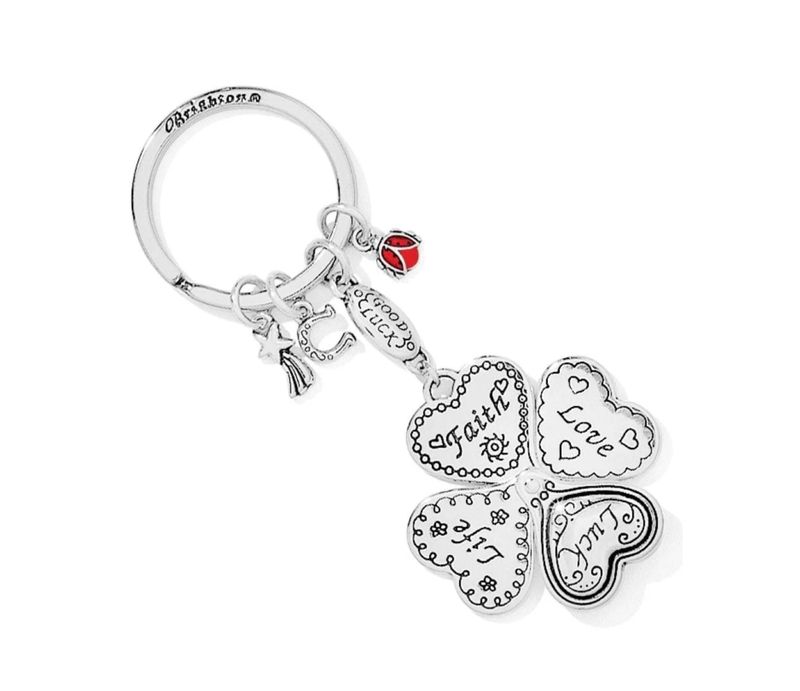 Lucky Clover Heart Key Fob