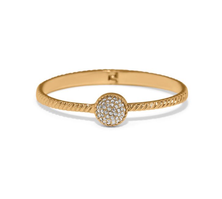 Gold Illumina Celeste Dome Hinged Bangle
