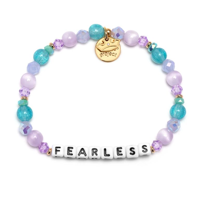 Little Words Fearless Seashell Whisper Arial Bracelet with colorful beaded design and “Fearless” word