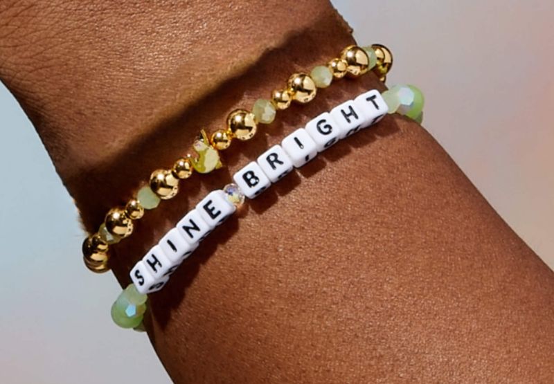 Little Words Shine Bright Bayou Bliss Tiana Bracelet with colorful beaded design and “Shine Bright” word