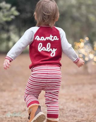 Santa Baby Jacket &amp; Striped Pants