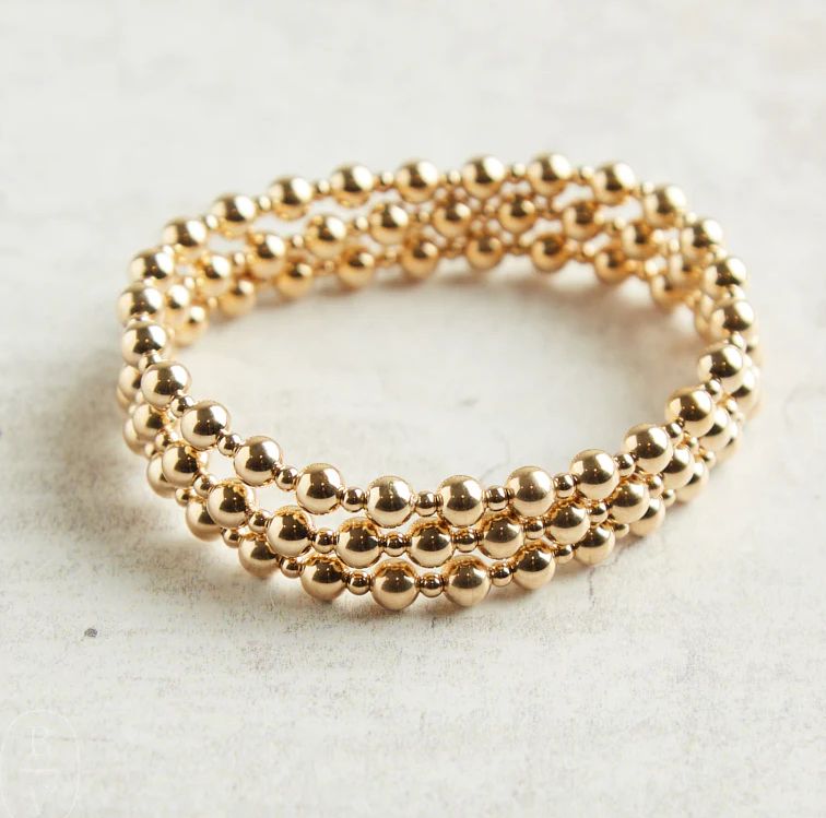 Enewton EXTENDS Classic Grateful bracelet with polished gold beads for a timeless everyday look 