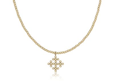 15" Classic Beaded Signature Gold 2mm Cross Encompass Choker