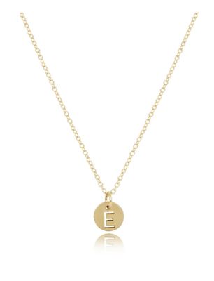 eNewton Respect Gold Small Gold Disc 16" Initial Necklace with delicate gold chain and small gold disc charm